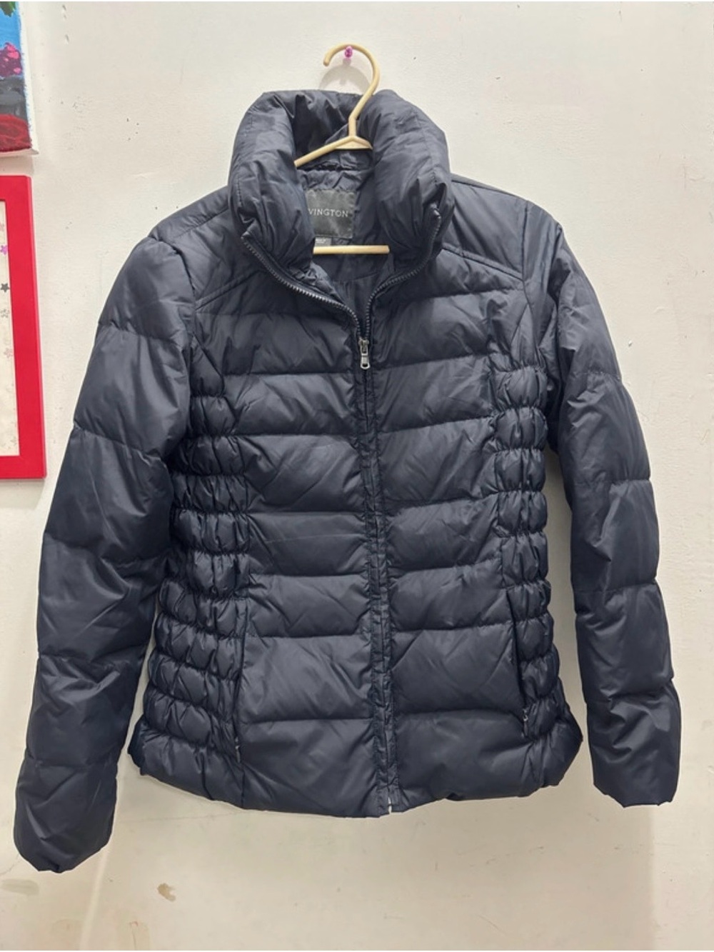 Women's Quilted Packable Puffer Jacket - Navy size M